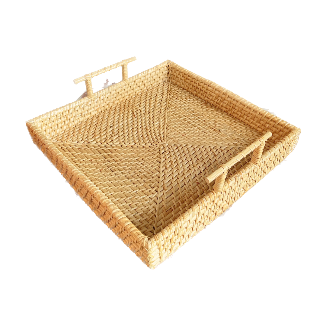 GRADVIZ - Square Shaped Rattan Serving/Decorative Tray