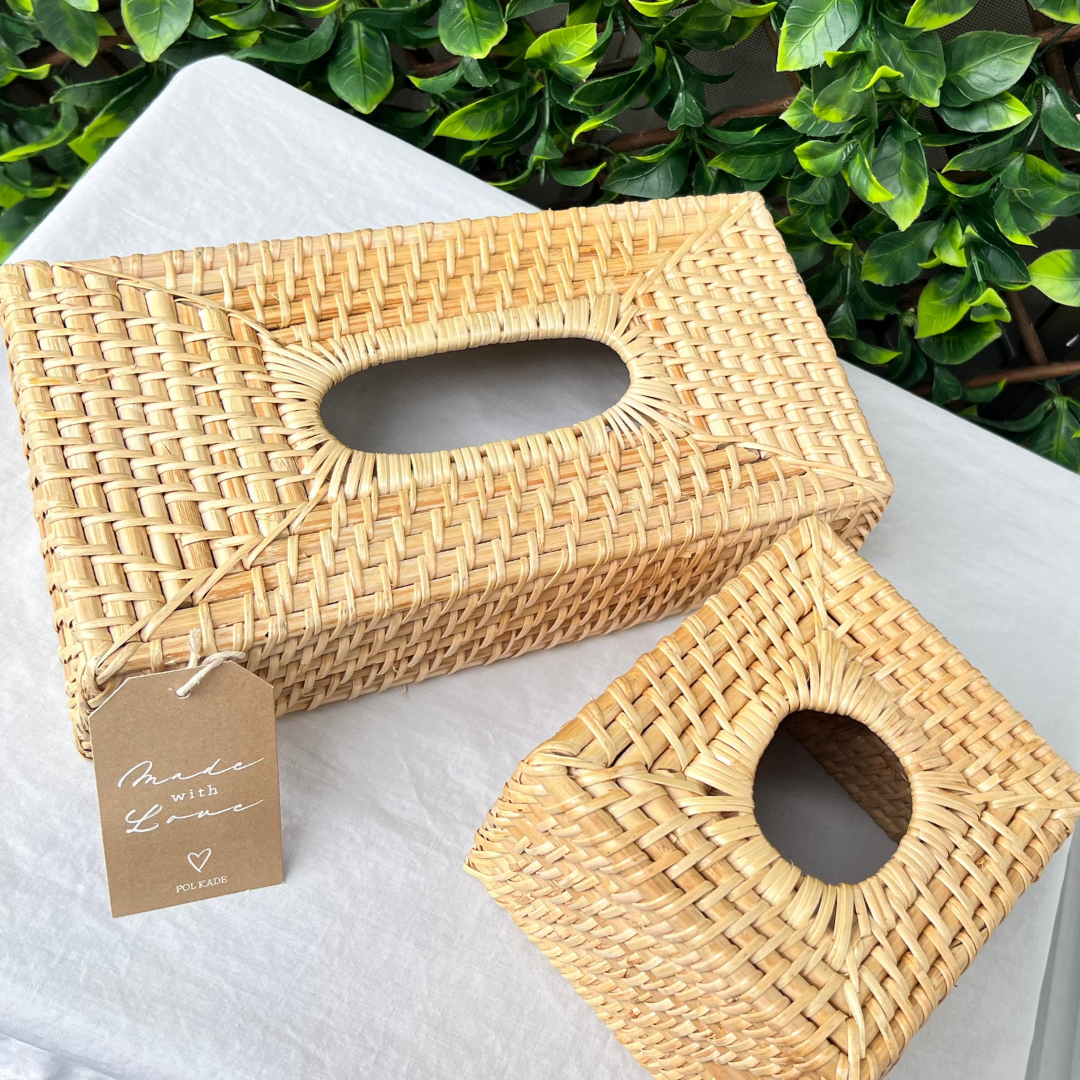 Rattan Tissue Box Cover