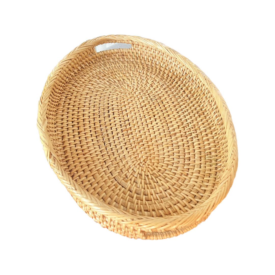 BILD - Oval Shaped Rattan Serving/Decorative Tray