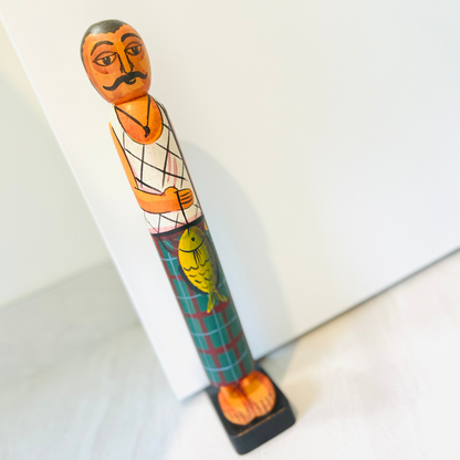 Hand-painted Wooden Character Doorstopper